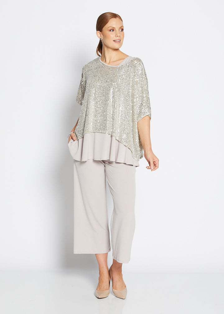 Kay Sequin top in Champagne