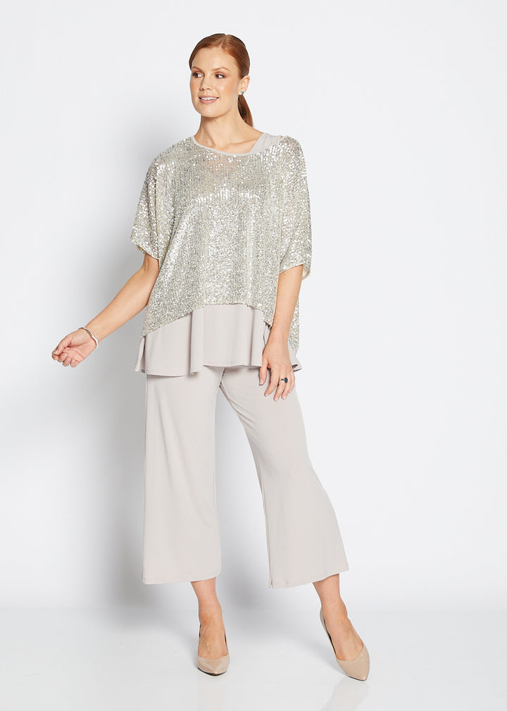 Kay Sequin top in Champagne