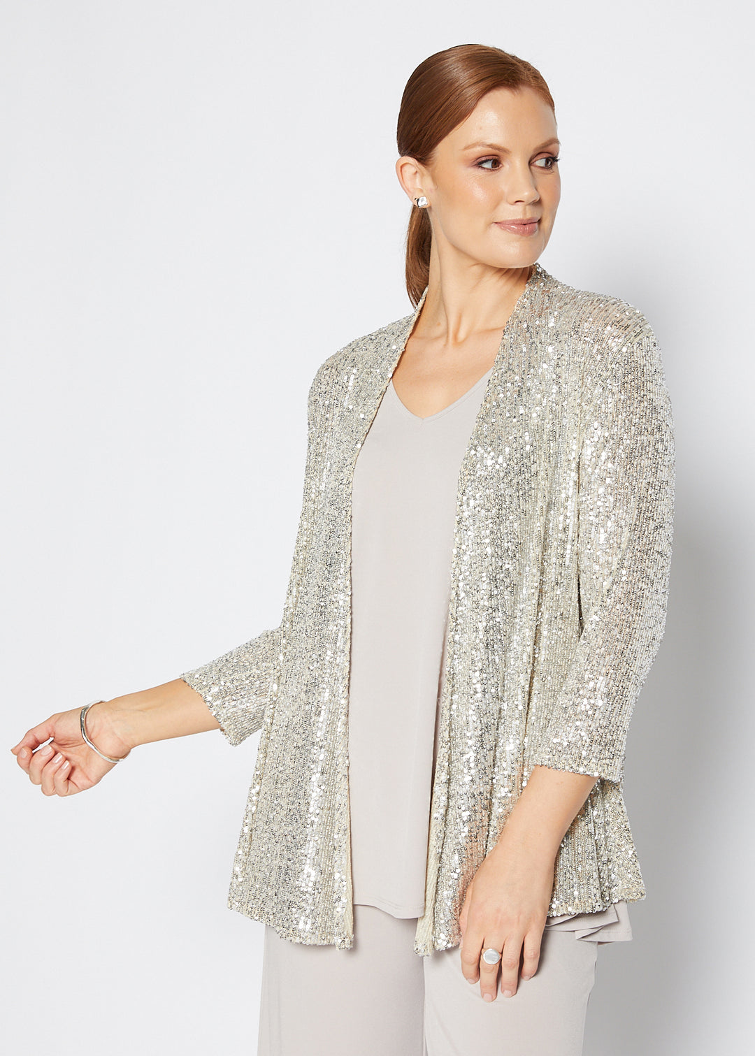 Sally Sparkle sequin jacket in champagne