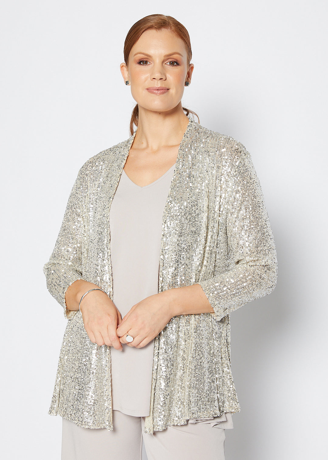 Sally Sparkle sequin jacket in champagne