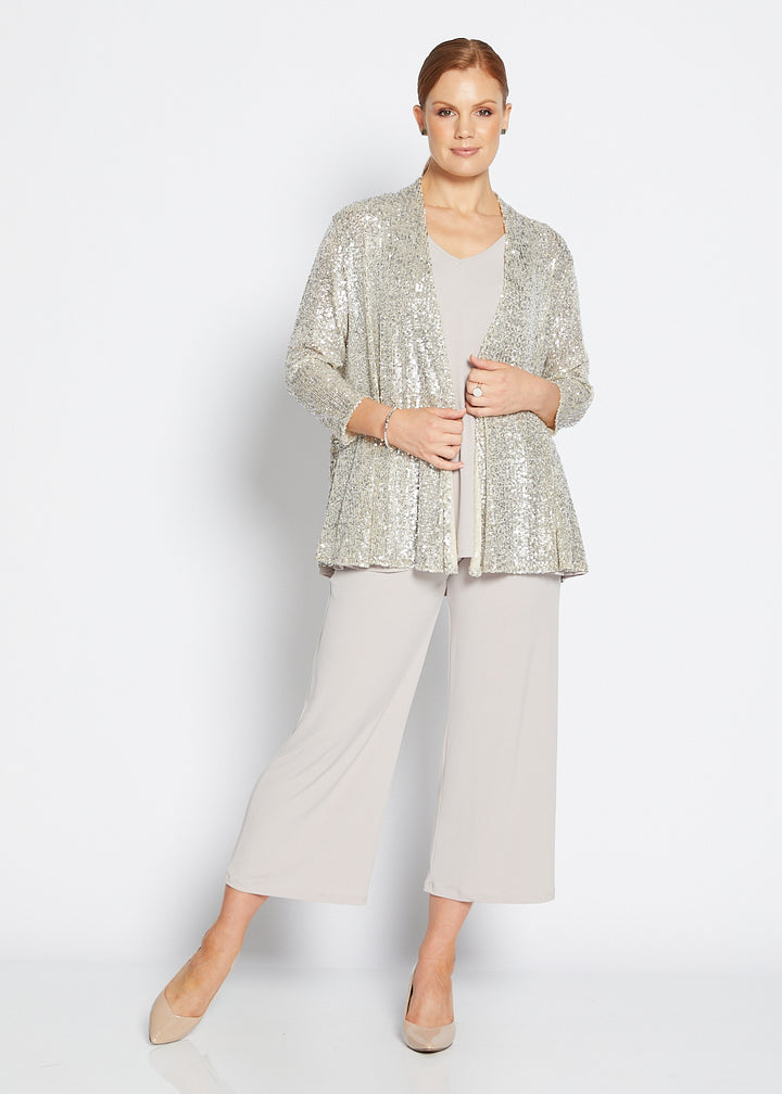 Sally Sparkle sequin jacket in champagne