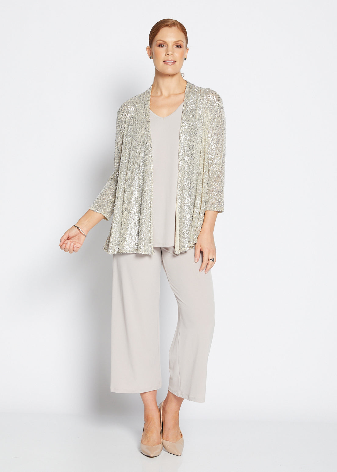 Sally Sparkle sequin jacket in champagne