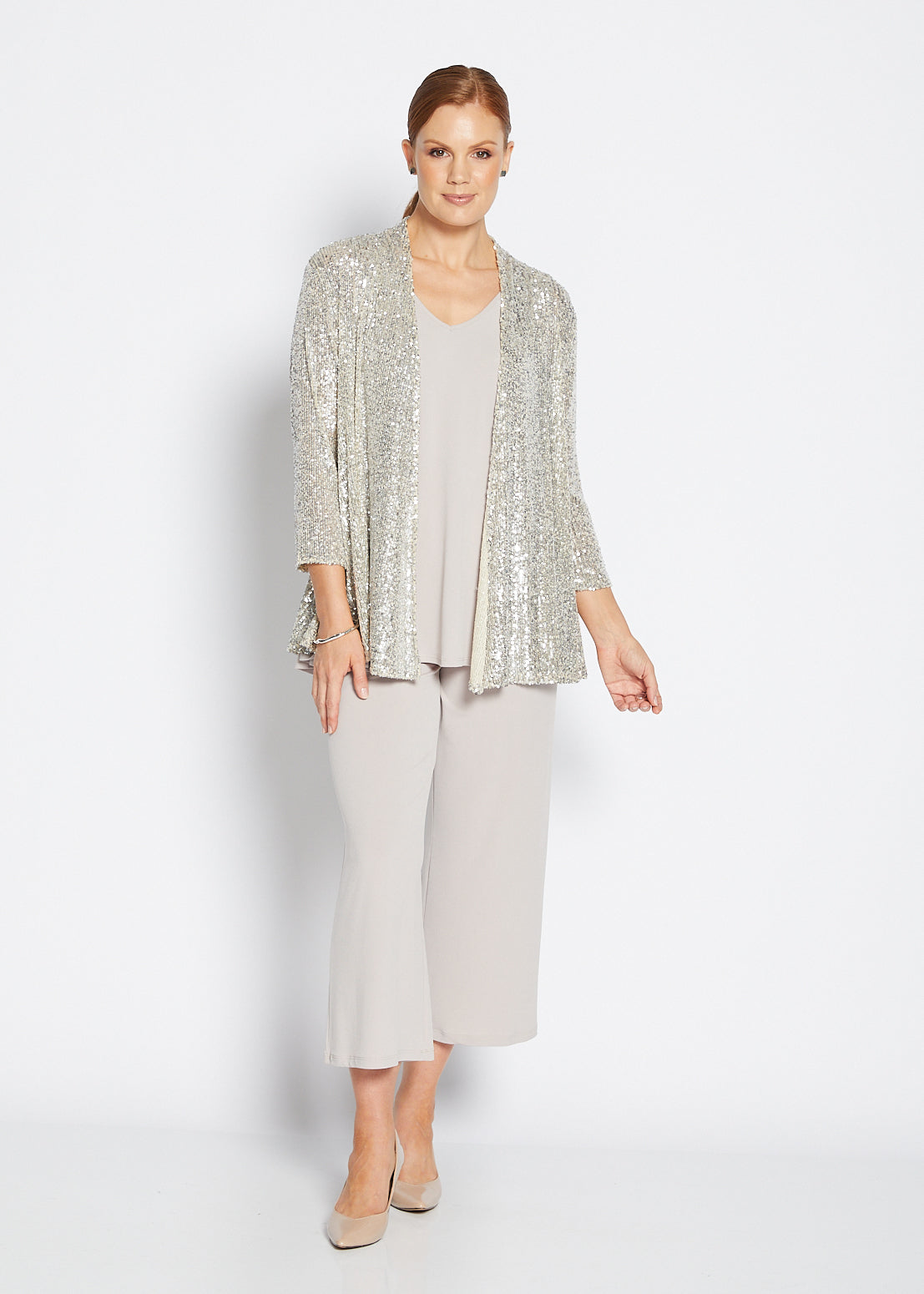 Sally Sparkle sequin jacket in champagne