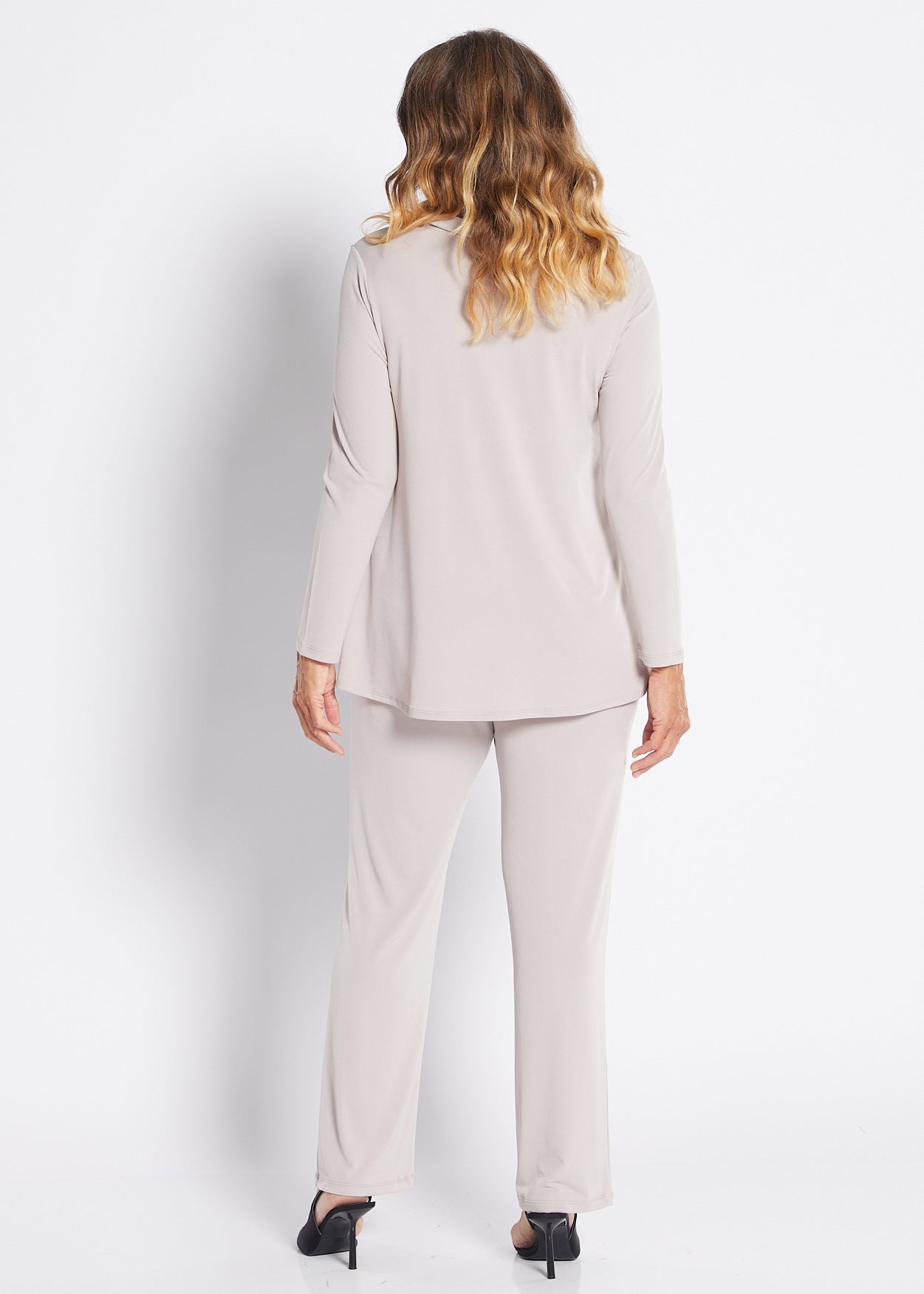 Jersey Cowl Swing Tunic in Neutral