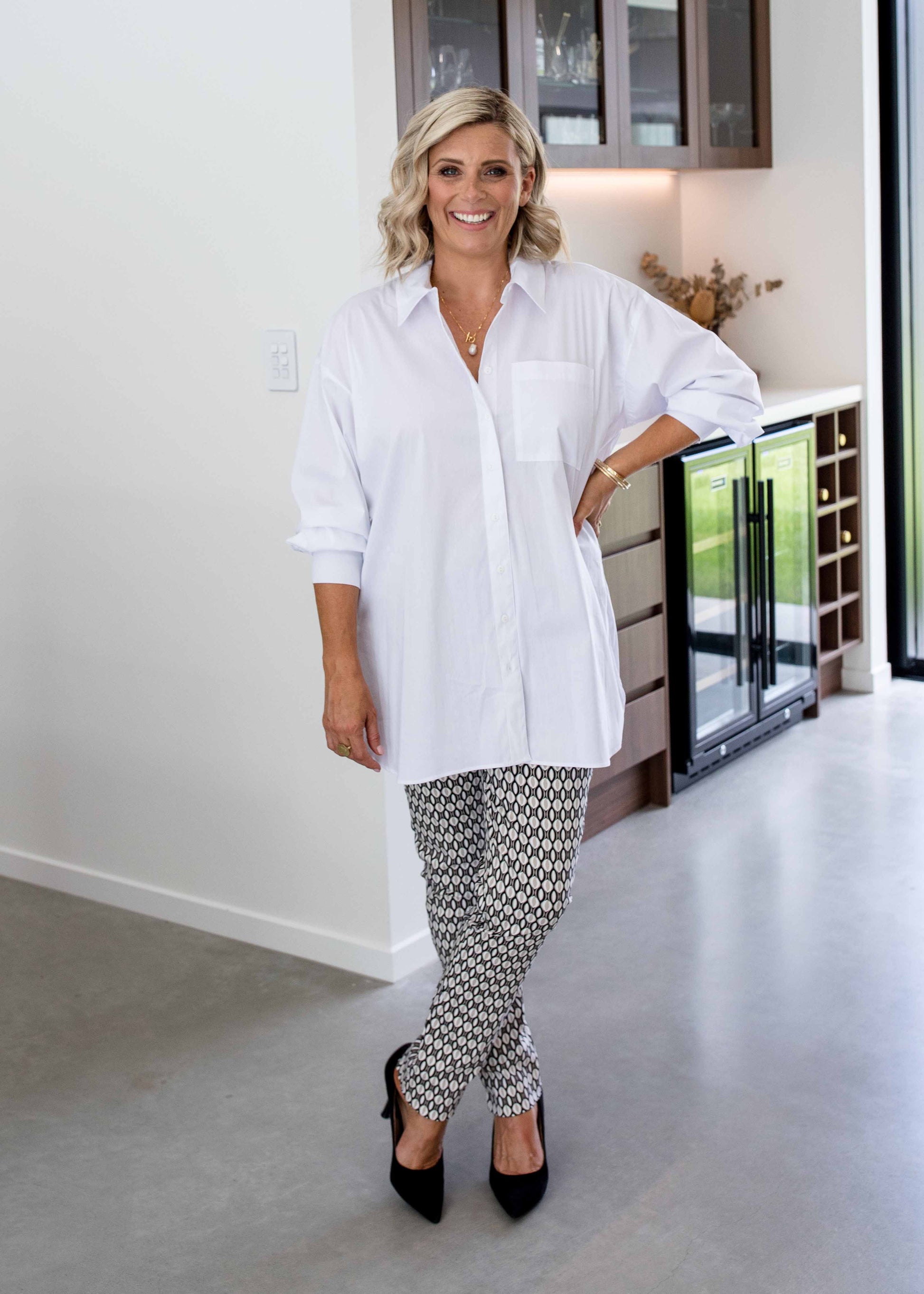 Philosophy Australia Simple Printed Bengaline Pant in Jewel Print, made in Australia