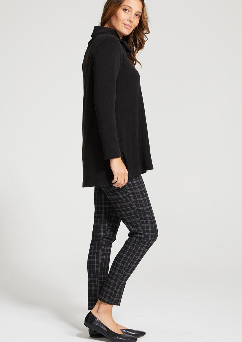 Tartan black and grey check pant