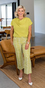 Ticket printed culottes - Stark citrus, made in Australia