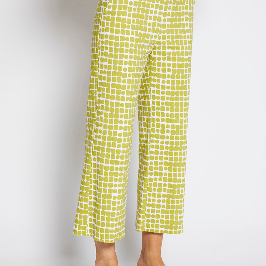Ticket printed culottes - Stark citrus, made in Australia