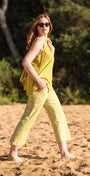 Ticket printed culottes - Stark citrus, made in Australia