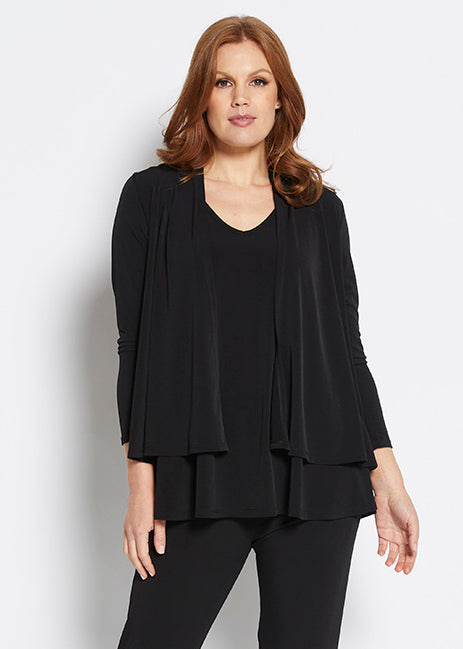 Twinnie swing jacket and reversible tank set in Black