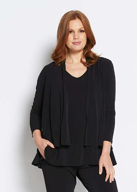 Twinnie swing jacket and reversible tank set in Black