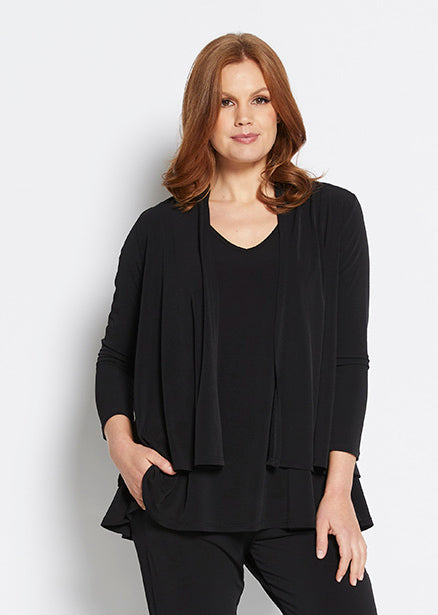 Twinnie swing jacket and reversible tank set in Black