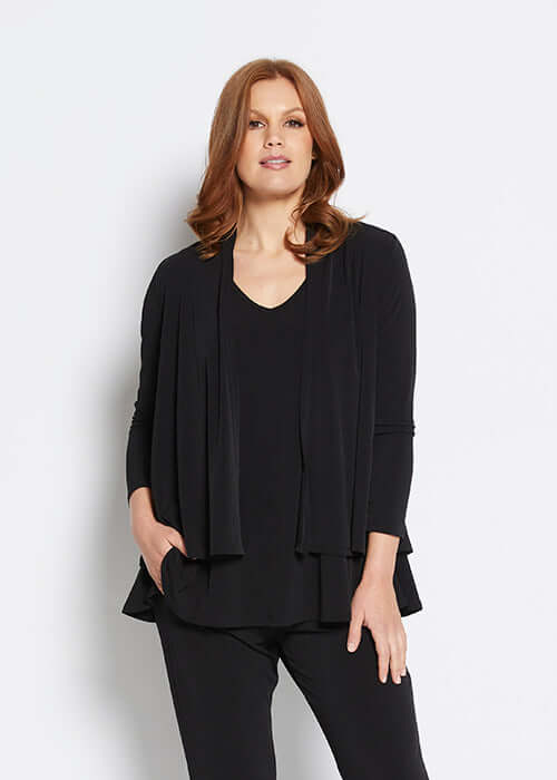 Twinnie swing jacket and reversible tank set in Black