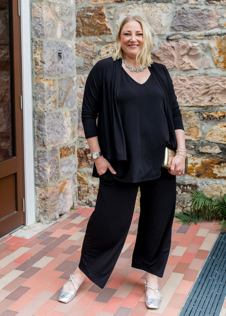 Twinnie swing jacket and reversible tank set in Black