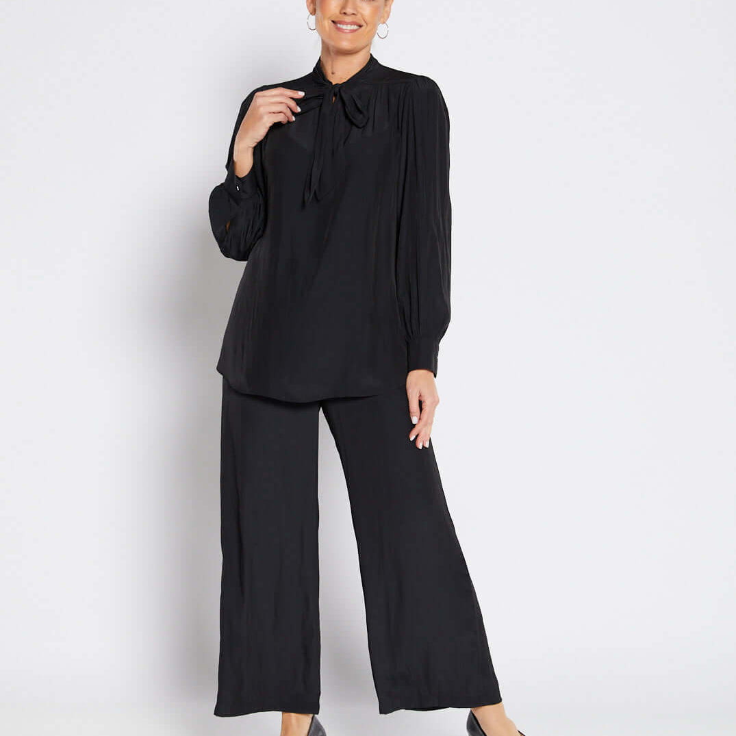 Violin Lustre Pants in Black, made by Philosophy Australia