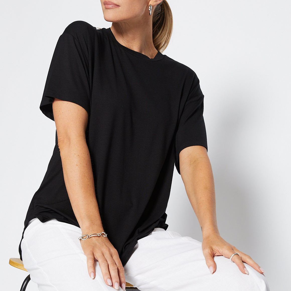 Spencer Wonderland viscose jersey tee in black
