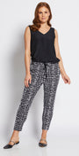 Weekend printed bengaline drawstring pants - Stark black, made in Australia