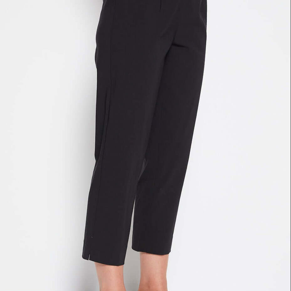 Wow Miracle Bengaline Women's 7/8th length straight-cut pants in black.