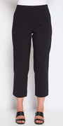 Wow Miracle Bengaline Women's 7/8th length straight-cut pants in black.