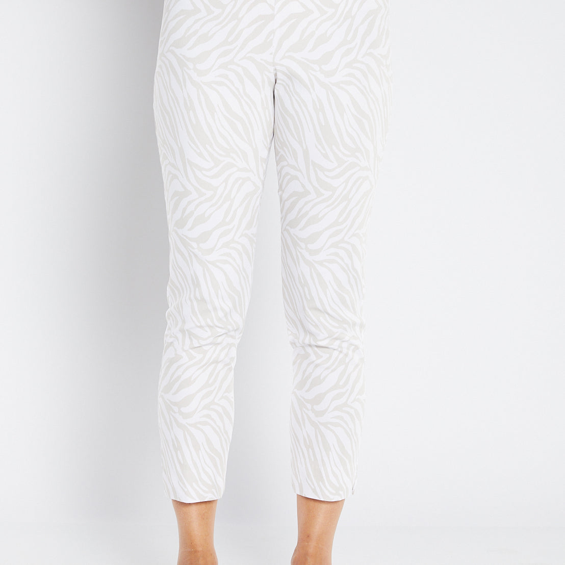 Philosophy Australia Easy printed Bengaline 7/8 fitted pant in Zebros, sustainable slow fashion made in Australia