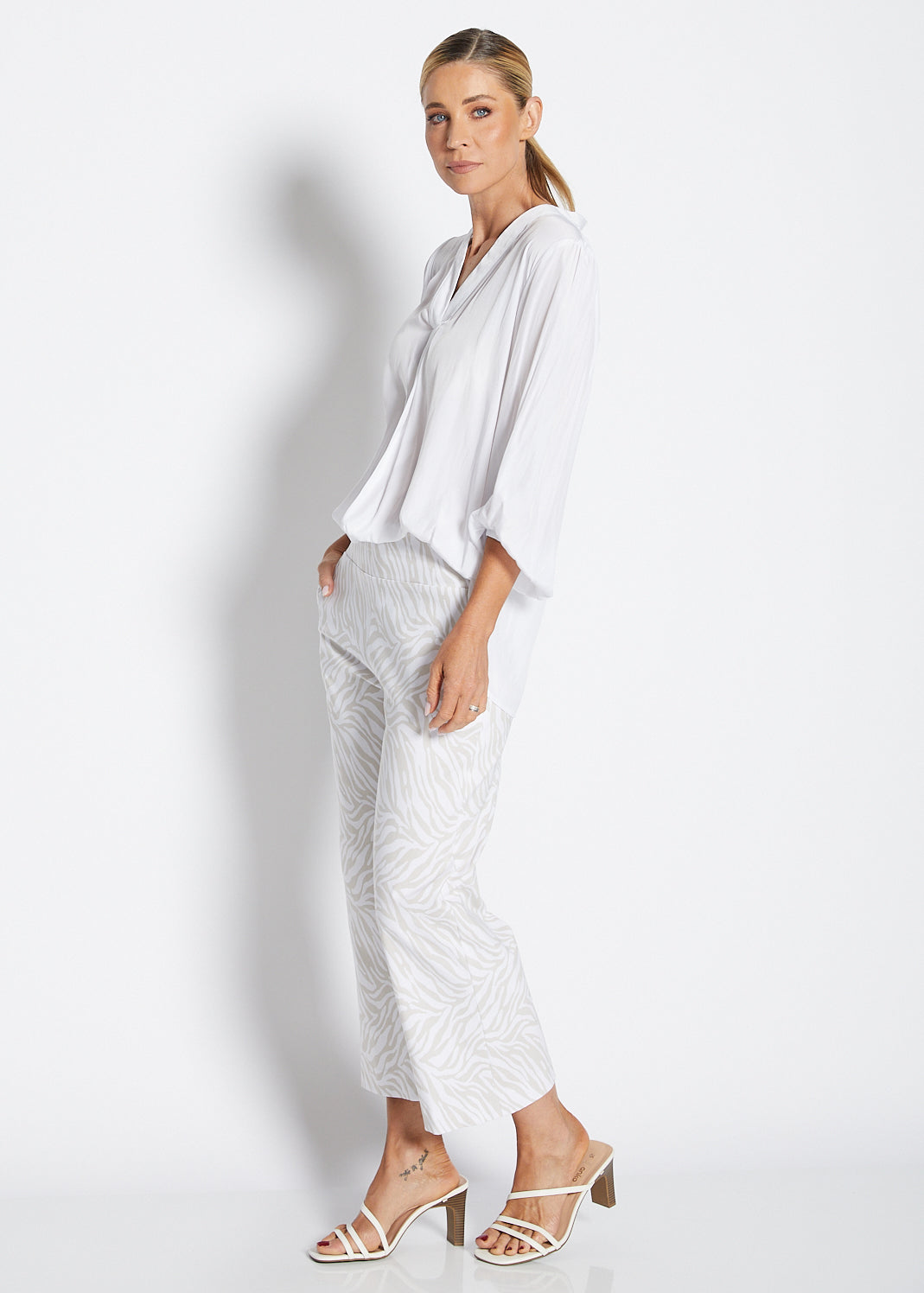 Philosophy Australia Ticket printed Bengaline culotte in Zebros, sustainable slow fashion made in Australia
