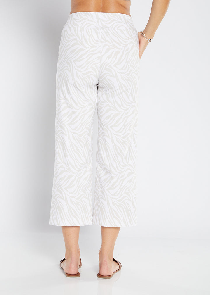 Philosophy Australia Ticket printed Bengaline culotte in Zebros, sustainable slow fashion made in Australia