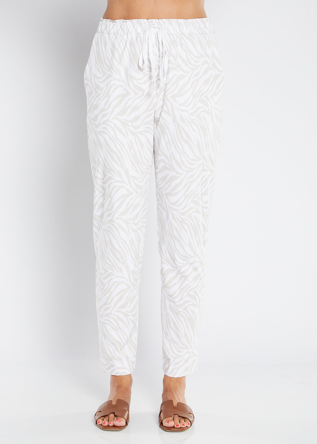 Philosophy Australia Travel printed Bengaline relaxed pant in Zebros, sustainable slow fashion made in Australia