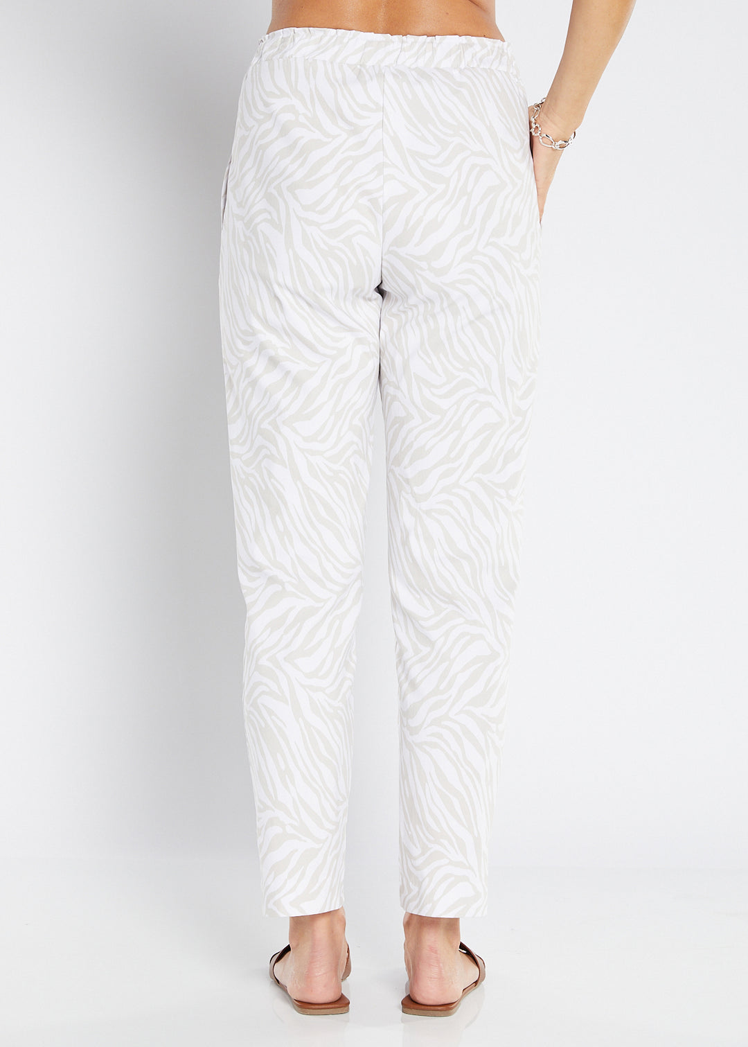 Philosophy Australia Travel printed Bengaline relaxed pant in Zebros, sustainable slow fashion made in Australia