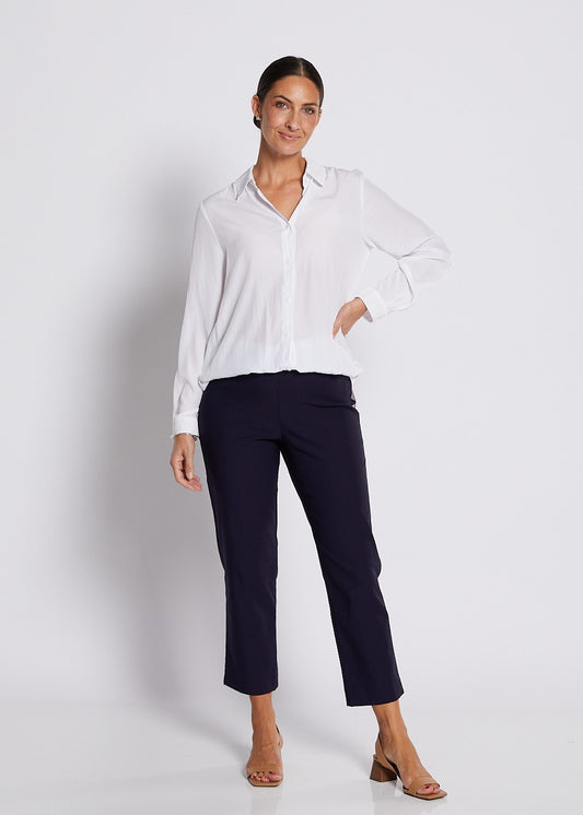 Bengaline Stretch 7/8 Slim Pant in Navy