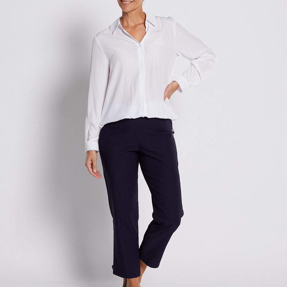 Bengaline Stretch 7/8 Slim Pant in Navy
