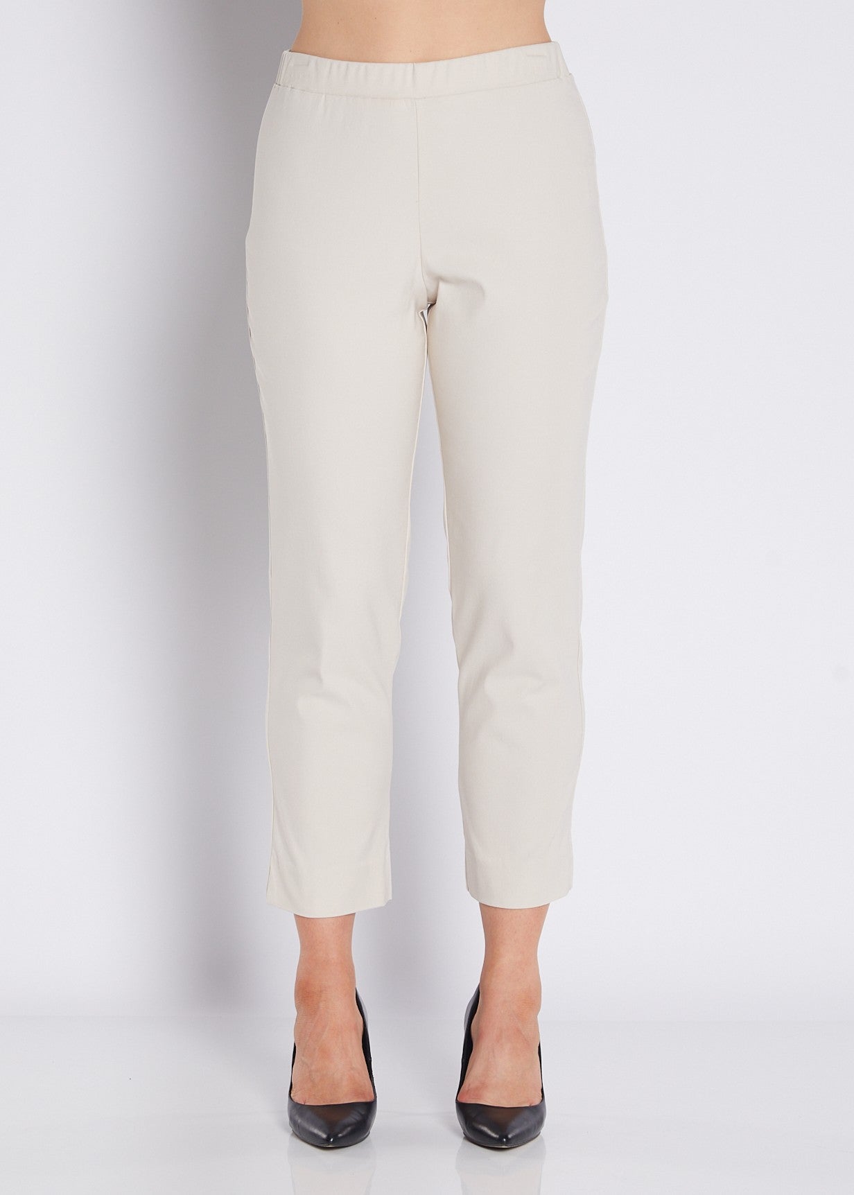 Bengaline Stretch 7/8 Slim Pant in Neutral Silt