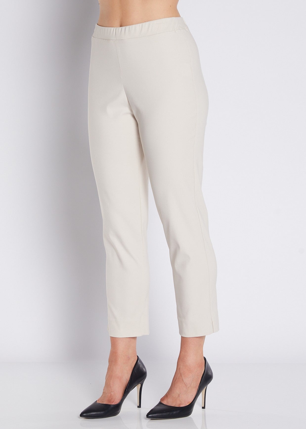 Bengaline Stretch 7/8 Slim Pant in Neutral Silt