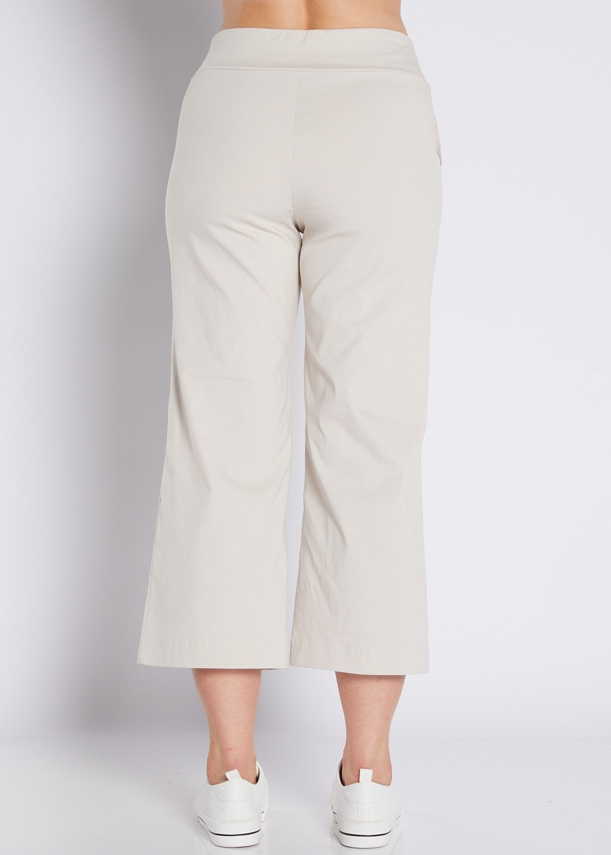Bengaline Stretch Culottes with Pockets in Neutral Silt