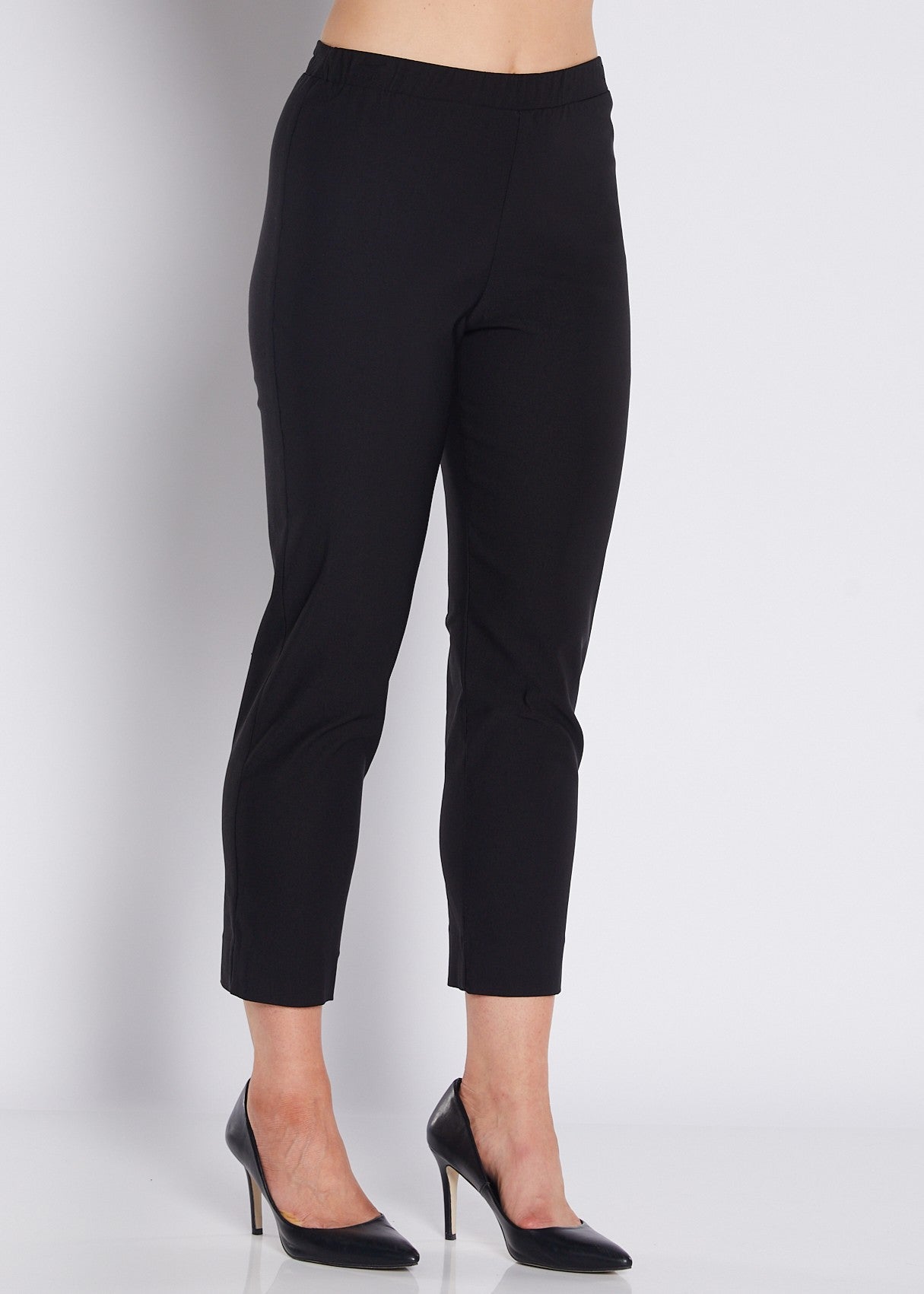 Lane Zenya Bengaline super stretch 7/8 slim pant in black