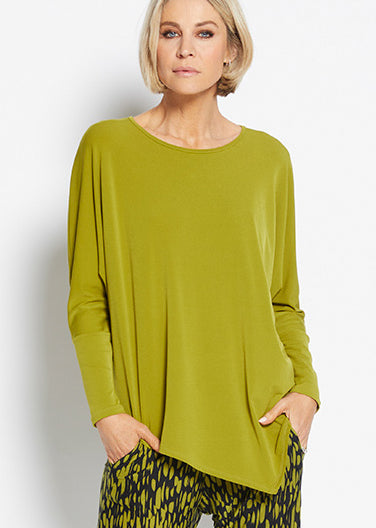 Slope Asymmetric Tunic in Chartreuse