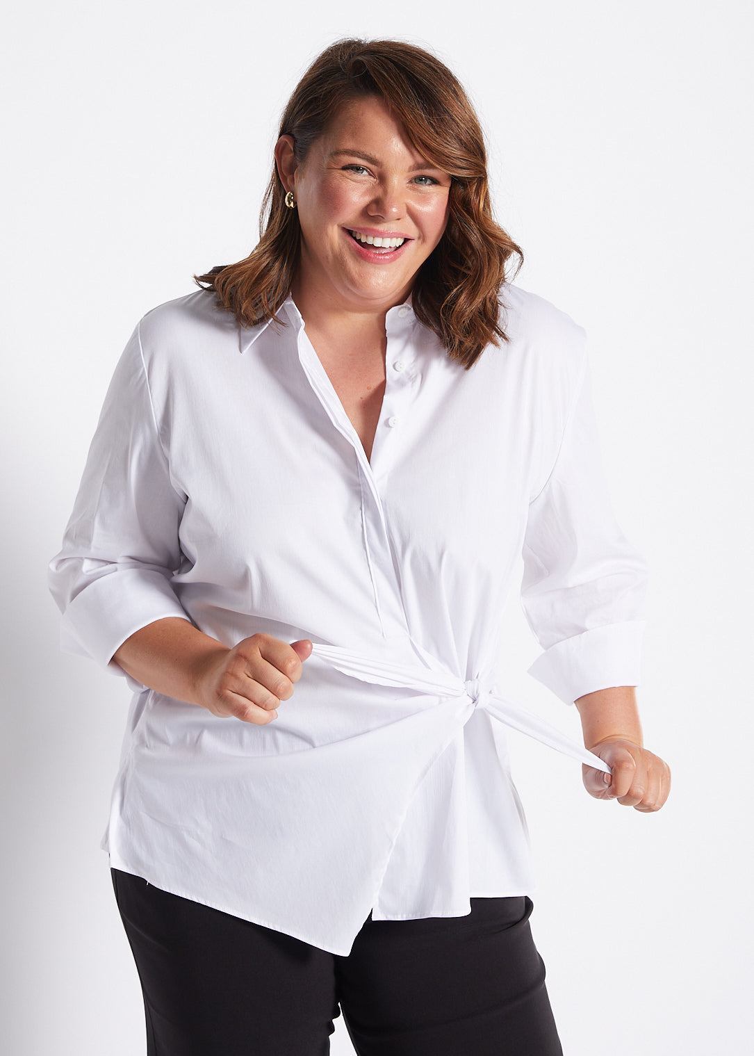 Decible City stretch cotton shirt in white