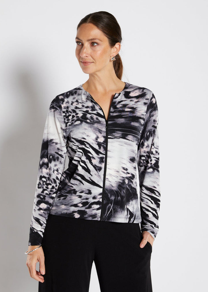Astro slinky jersey zip jacket in Blizard