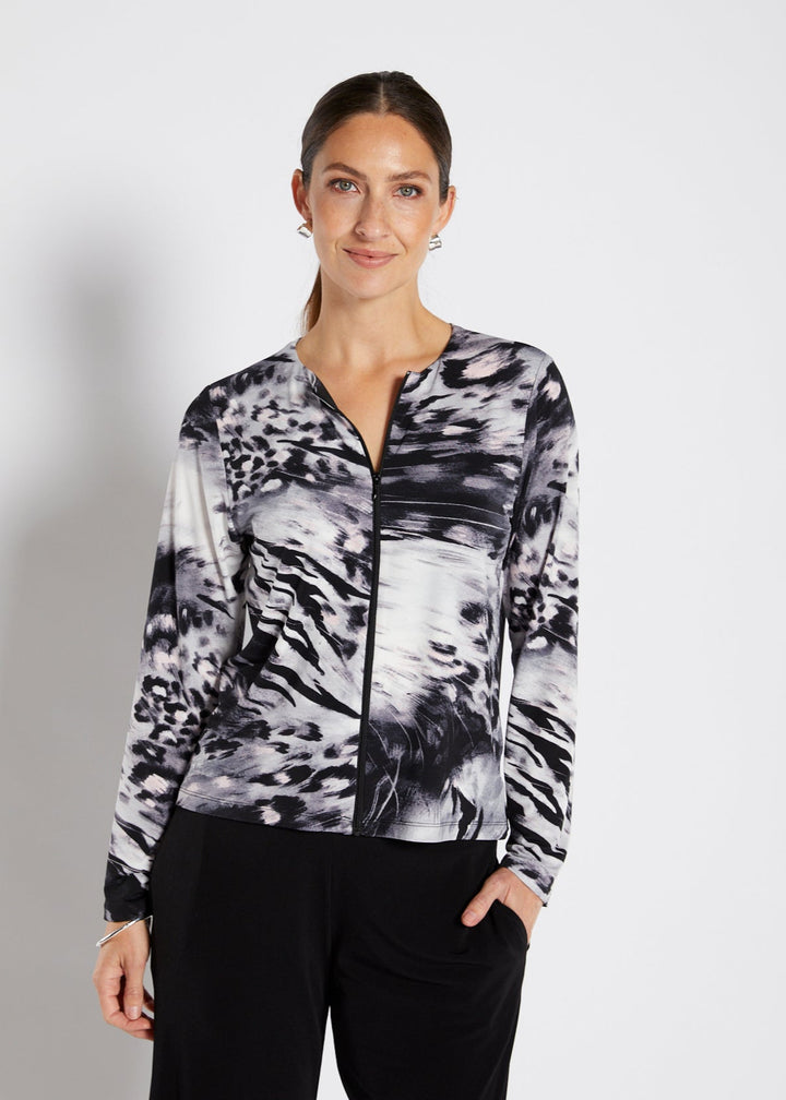 Astro slinky jersey zip jacket in Blizard