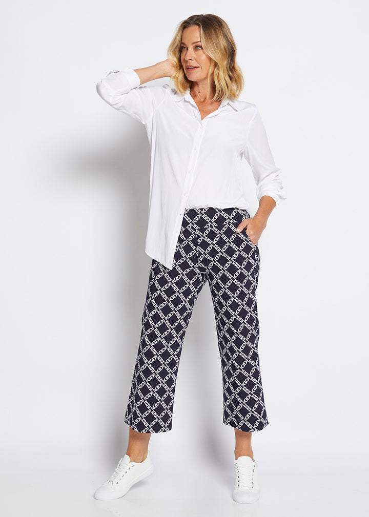 Ticket printed Bengaline culotte in Chains