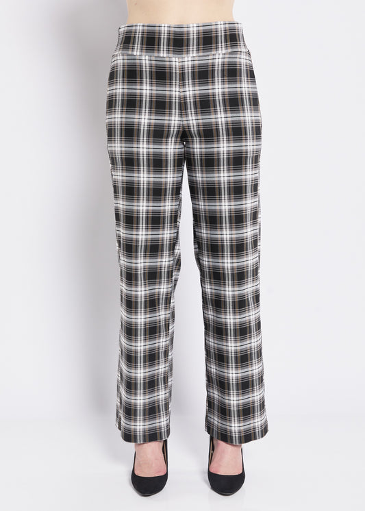 Evie check Bengaline wide leg pants in Monty check