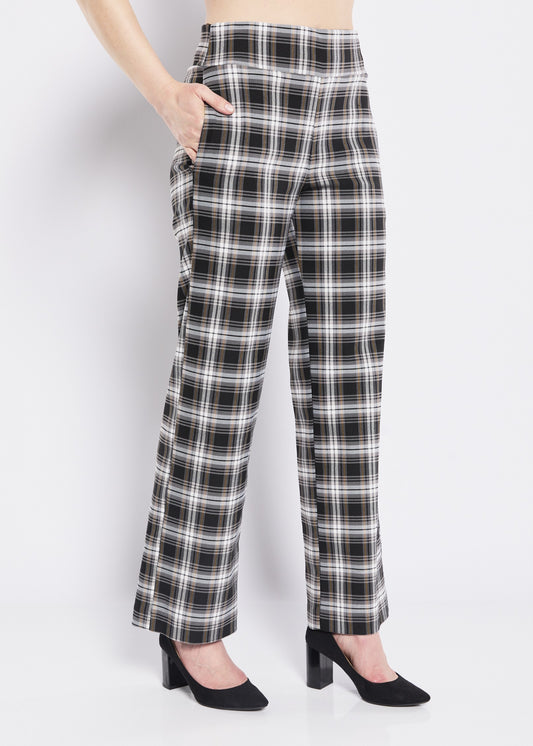 Evie check Bengaline wide leg pants in Monty check