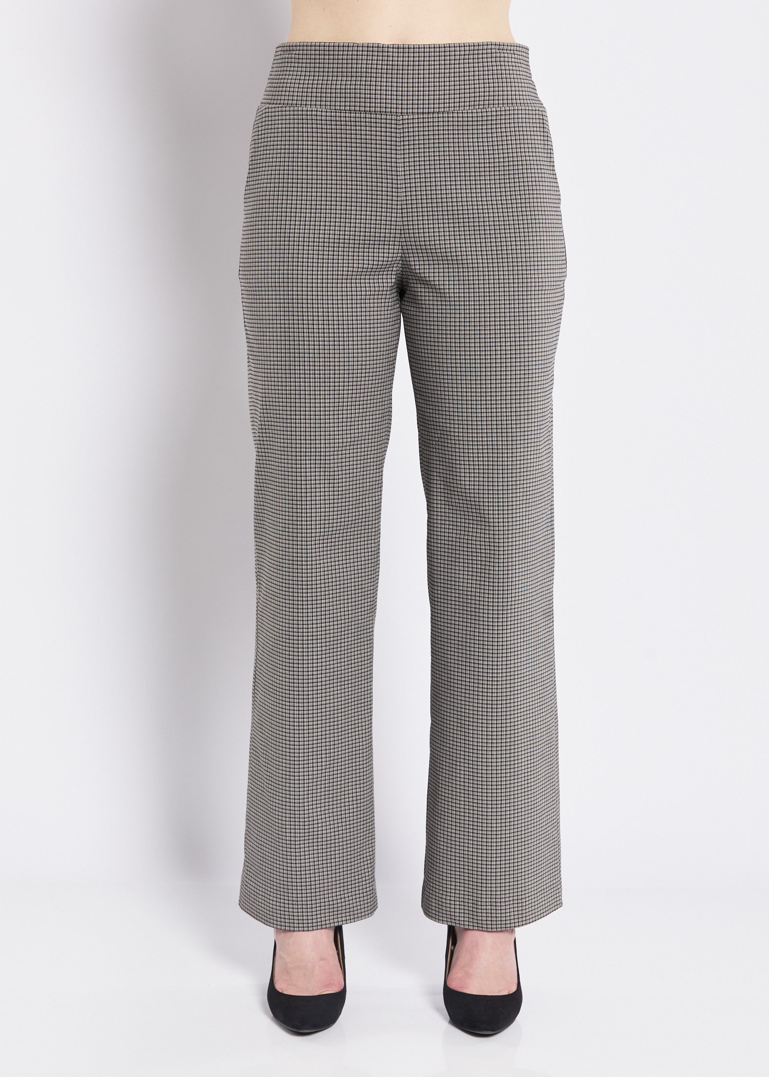 Russo check Bengaline wide leg pants in Tash micro check