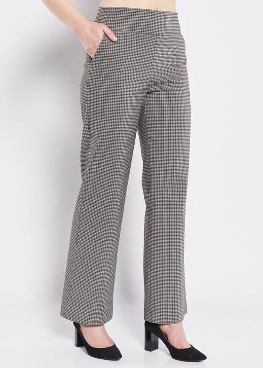 Russo check Bengaline wide leg pants in Tash micro check