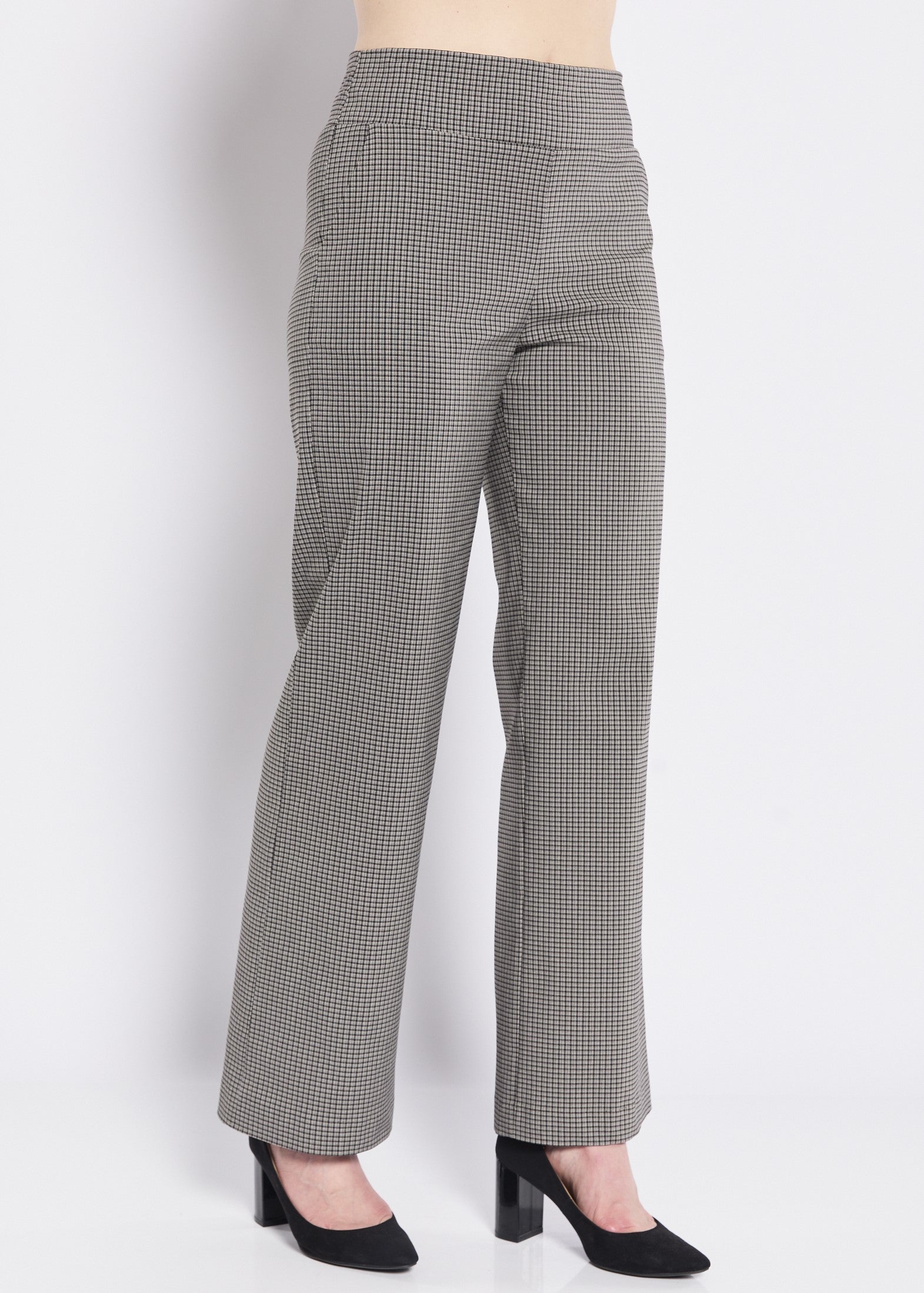 Russo check Bengaline wide leg pants in Tash micro check