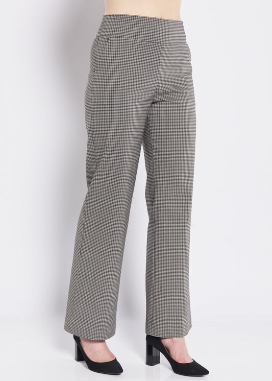 Russo check Bengaline wide leg pants in Tash micro check