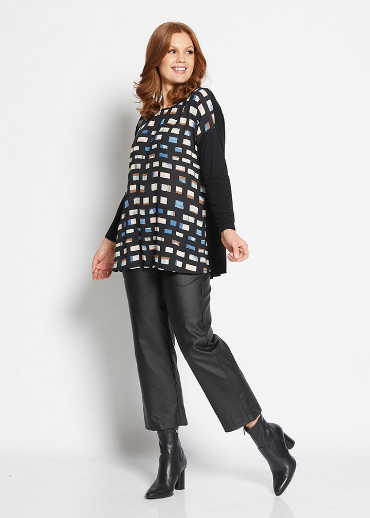 Runway spliced tunic in Window print