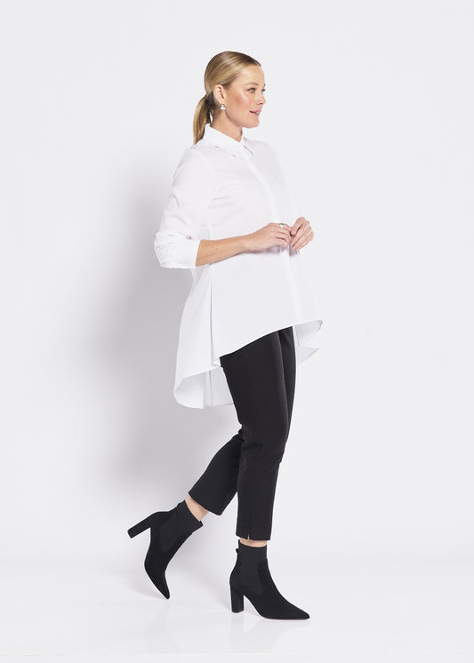 White Cotton Hi Lo Shirt