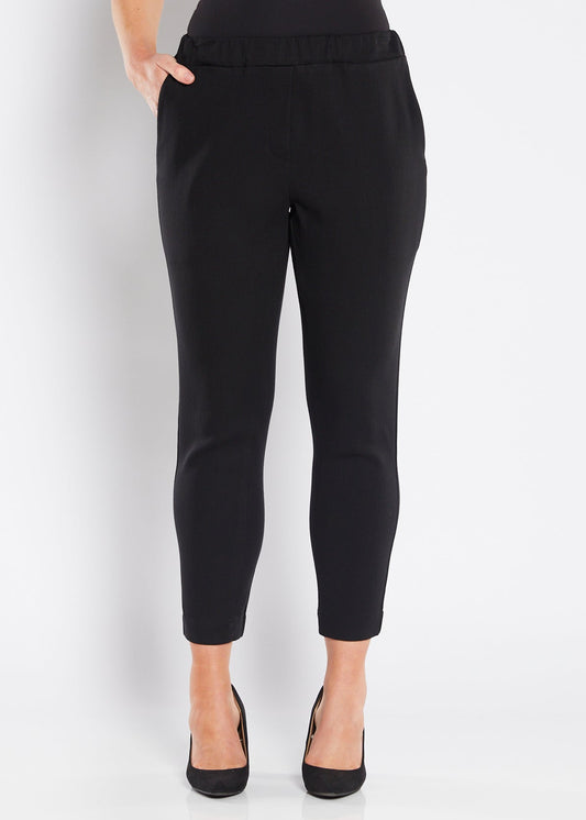 Social Bengaline slub relaxed pocket pant in black