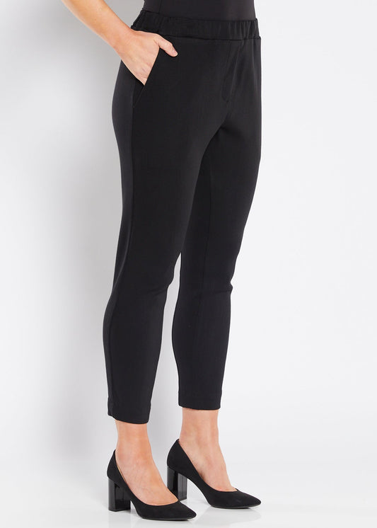 Social Bengaline slub relaxed pocket pant in black