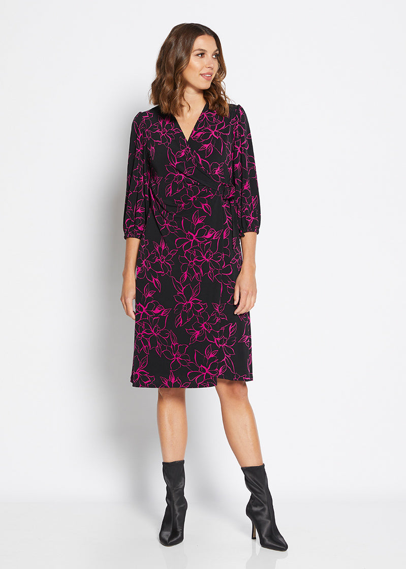 Regency jersey midi wrap dress in Danbury